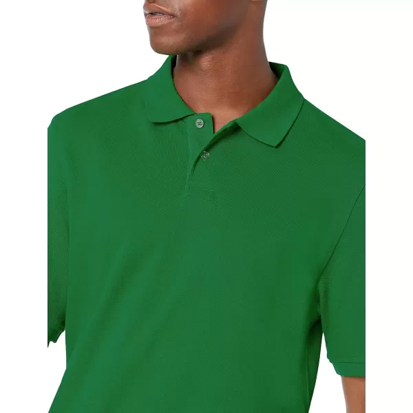 Amazon Essentials Mens RegularFit Cotton Pique Polo Shirt Available in Big amp TallGreen