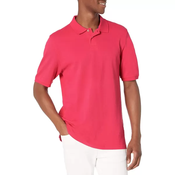 Amazon Essentials Mens RegularFit Cotton Pique Polo Shirt Available in Big amp TallHot Pink