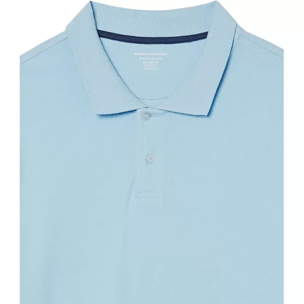 Amazon Essentials Mens RegularFit Cotton Pique Polo Shirt Available in Big amp TallLight Blue