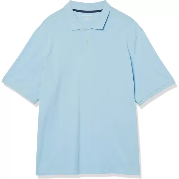 Amazon Essentials Mens RegularFit Cotton Pique Polo Shirt Available in Big amp TallLight Blue