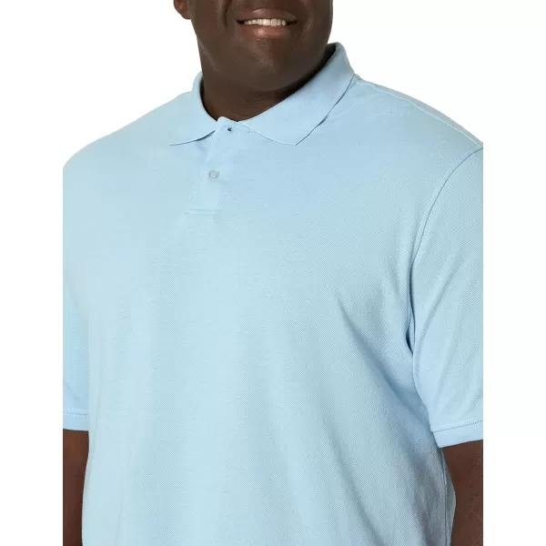 Amazon Essentials Mens RegularFit Cotton Pique Polo Shirt Available in Big amp TallLight Blue