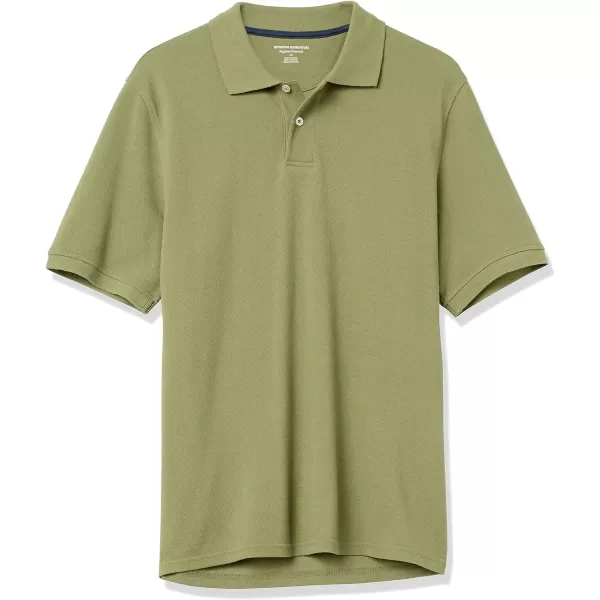 Amazon Essentials Mens RegularFit Cotton Pique Polo Shirt Available in Big amp TallLight Olive