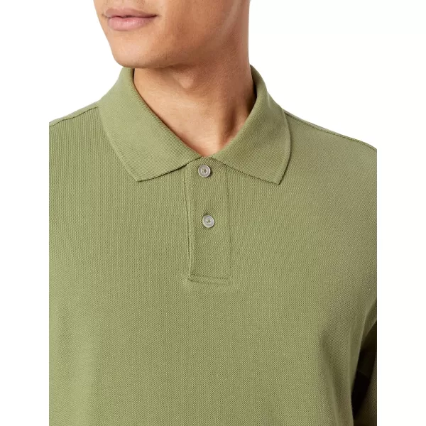 Amazon Essentials Mens RegularFit Cotton Pique Polo Shirt Available in Big amp TallLight Olive