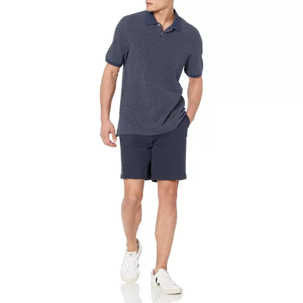 Amazon Essentials Mens RegularFit Cotton Pique Polo Shirt Available in Big amp TallNavy Dots