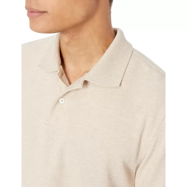 Amazon Essentials Mens RegularFit Cotton Pique Polo Shirt Available in Big amp TallOatmeal Heather