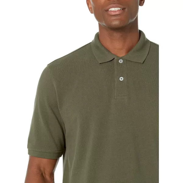 Amazon Essentials Mens RegularFit Cotton Pique Polo Shirt Available in Big amp TallOlive
