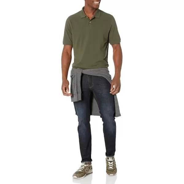 Amazon Essentials Mens RegularFit Cotton Pique Polo Shirt Available in Big amp TallOlive