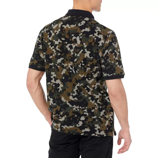 Amazon Essentials Mens RegularFit Cotton Pique Polo Shirt Available in Big amp TallOlive Camo