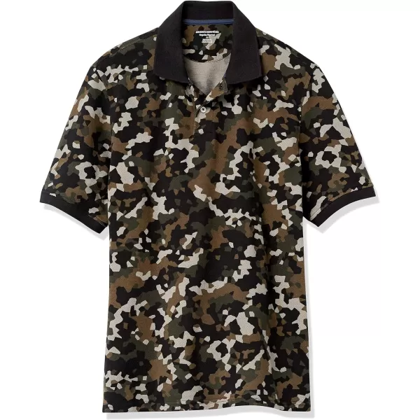 Amazon Essentials Mens RegularFit Cotton Pique Polo Shirt Available in Big amp TallOlive Camo