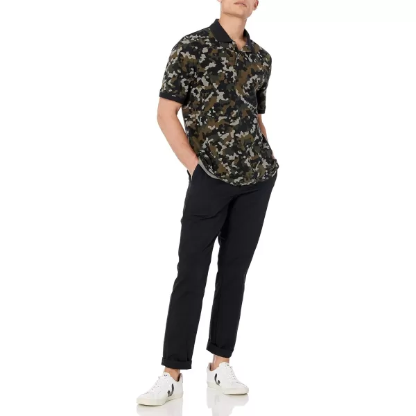 Amazon Essentials Mens RegularFit Cotton Pique Polo Shirt Available in Big amp TallOlive Camo