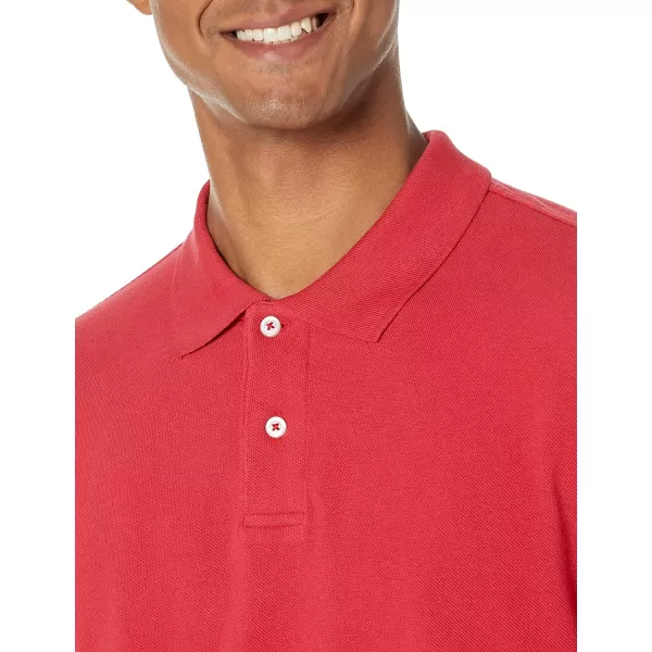 Amazon Essentials Mens RegularFit Cotton Pique Polo Shirt Available in Big amp TallRed