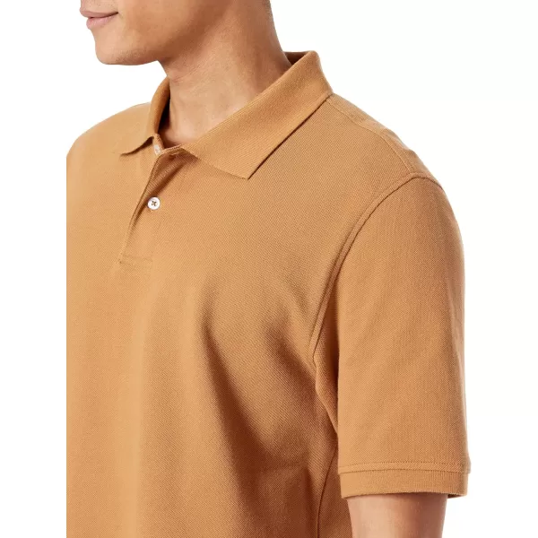 Amazon Essentials Mens RegularFit Cotton Pique Polo Shirt Available in Big amp TallTan