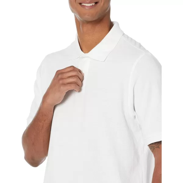 Amazon Essentials Mens RegularFit Cotton Pique Polo Shirt Available in Big amp TallWhite