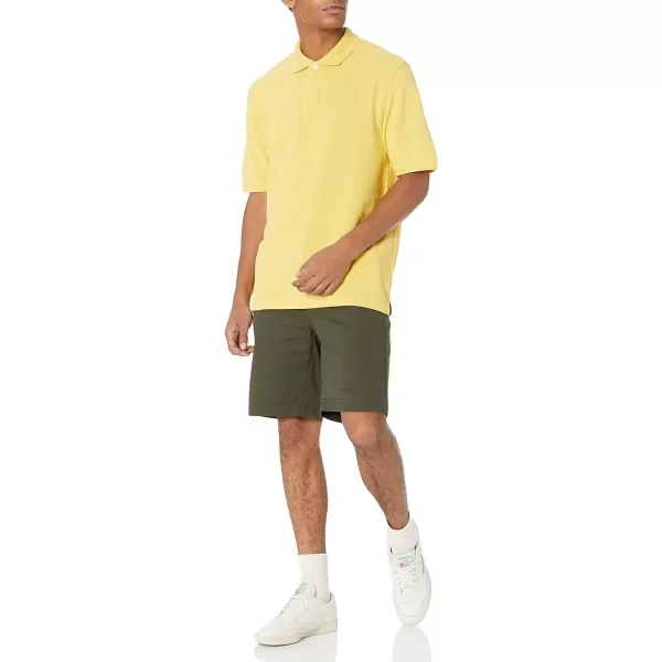 Amazon Essentials Mens RegularFit Cotton Pique Polo Shirt Available in Big amp TallYellow