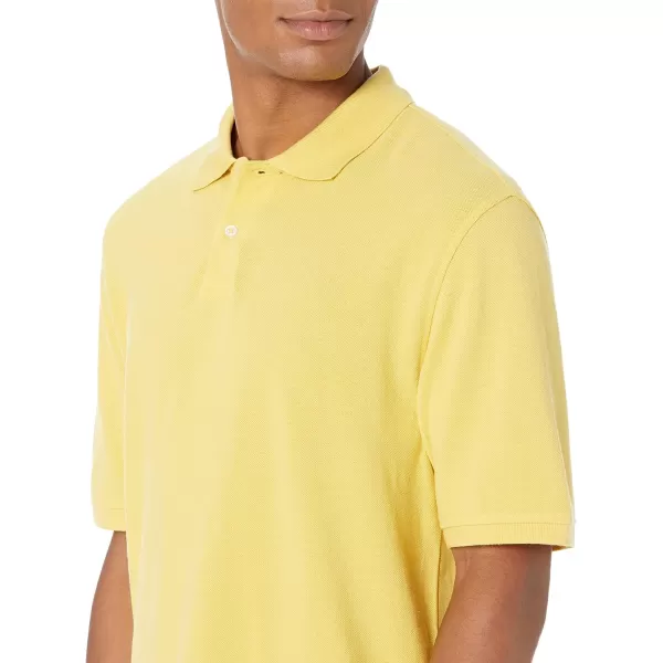 Amazon Essentials Mens RegularFit Cotton Pique Polo Shirt Available in Big amp TallYellow