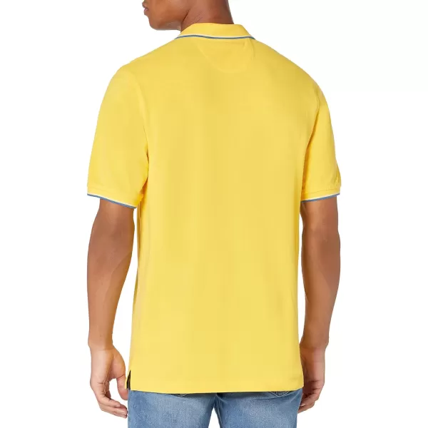 Amazon Essentials Mens RegularFit Cotton Pique Polo Shirt Available in Big amp TallYellowBlueWhite