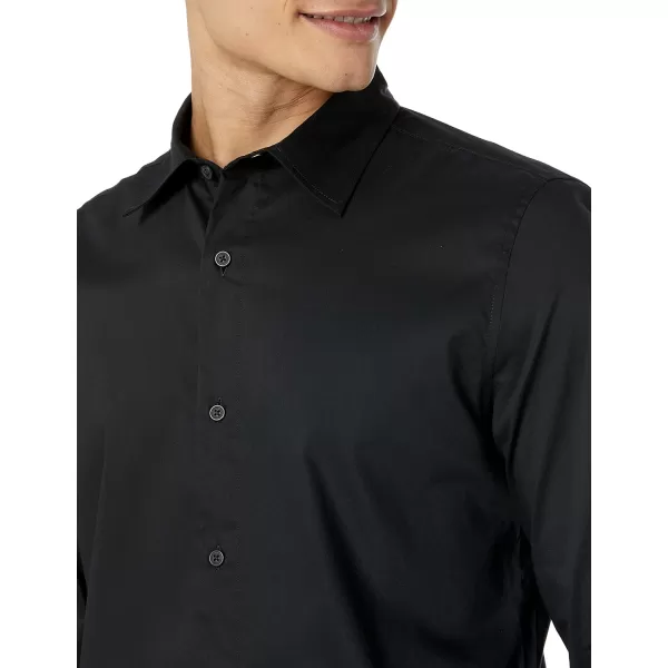 Amazon Essentials Mens SlimFit LongSleeve Stretch Dress ShirtBlack