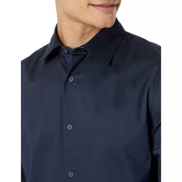 Amazon Essentials Mens SlimFit LongSleeve Stretch Dress ShirtNavy