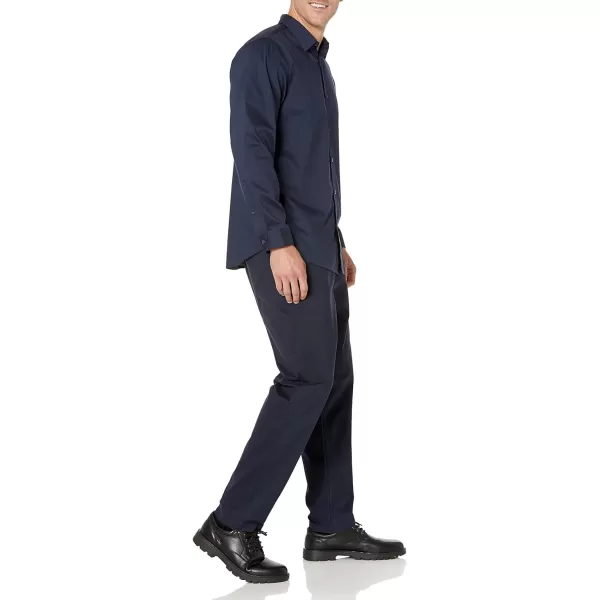 Amazon Essentials Mens SlimFit LongSleeve Stretch Dress ShirtNavy