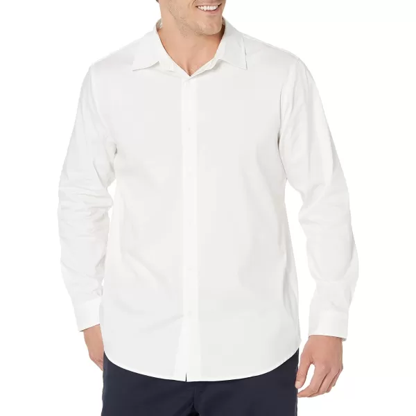 Amazon Essentials Mens SlimFit LongSleeve Stretch Dress ShirtWhite