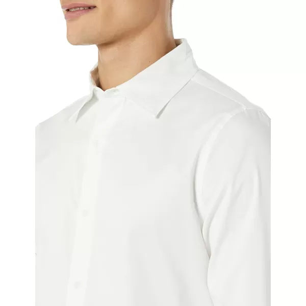 Amazon Essentials Mens SlimFit LongSleeve Stretch Dress ShirtWhite