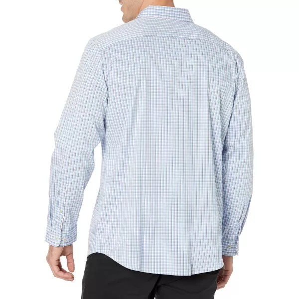 Amazon Essentials Mens SlimFit LongSleeve Stretch Dress ShirtWhite Grid Check