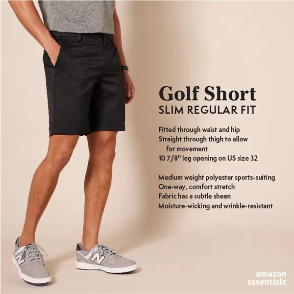 Amazon Essentials Mens SlimFit Stretch Golf ShortBlack