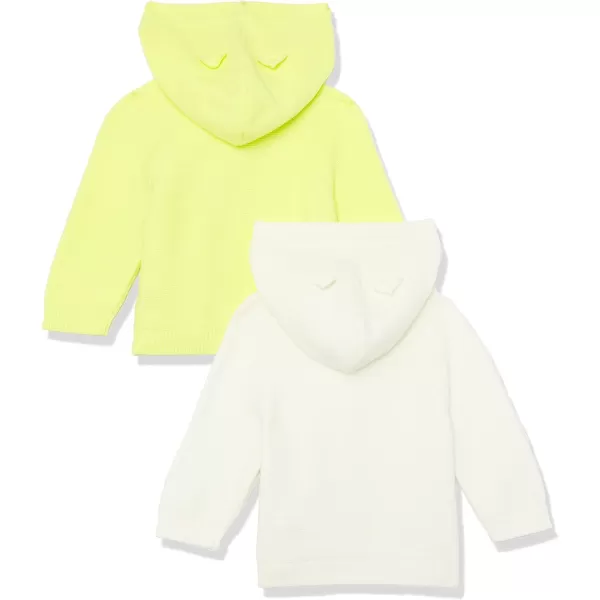 Amazon Essentials Unisex Babies Hooded Sweater Pack of 2Lime GreenIvory
