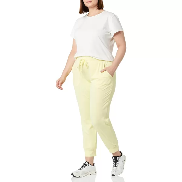 Amazon Essentials Womens Brushed Tech Stretch Jogger Pant Available in Plus SizeLight Yellow