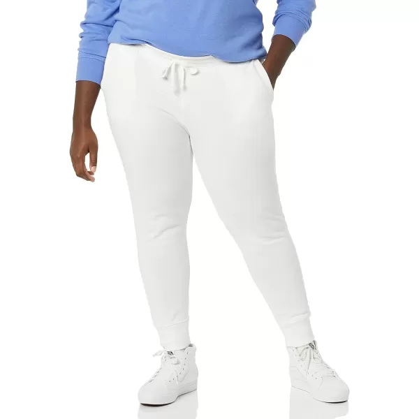 Amazon Essentials Womens Fleece Jogger Sweatpant Available in Plus SizeWhite