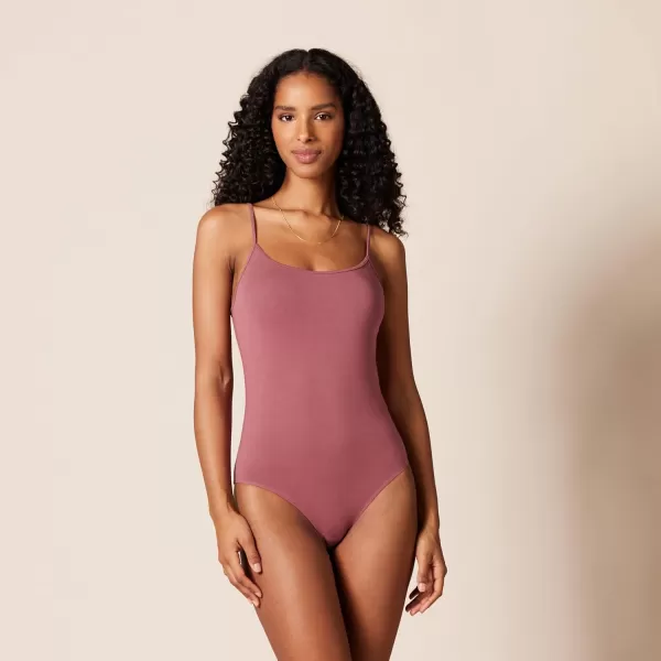 Amazon Essentials Womens SlimFit Cami Bodysuit Pack of 2Dusty RosePlum