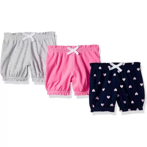 Amazon Essentials Baby Girls Bloomer Shorts Multipacks3 BluePinkHearts