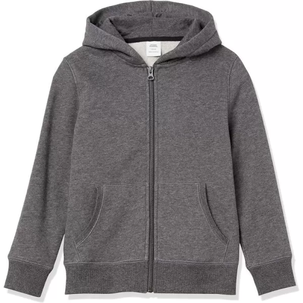 Amazon Essentials Boys and Toddlers Fleece Zipup Hoodie SweatshirtCharcoalGrey Heather