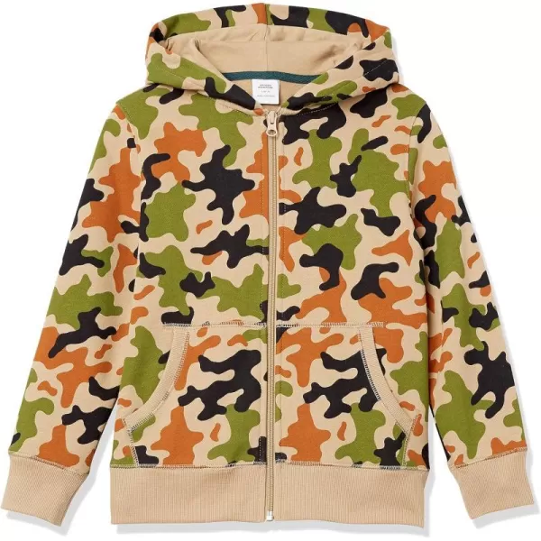 Amazon Essentials Boys and Toddlers Fleece Zipup Hoodie SweatshirtGreen Camo