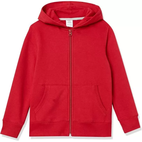 Amazon Essentials Boys and Toddlers Fleece Zipup Hoodie SweatshirtRed