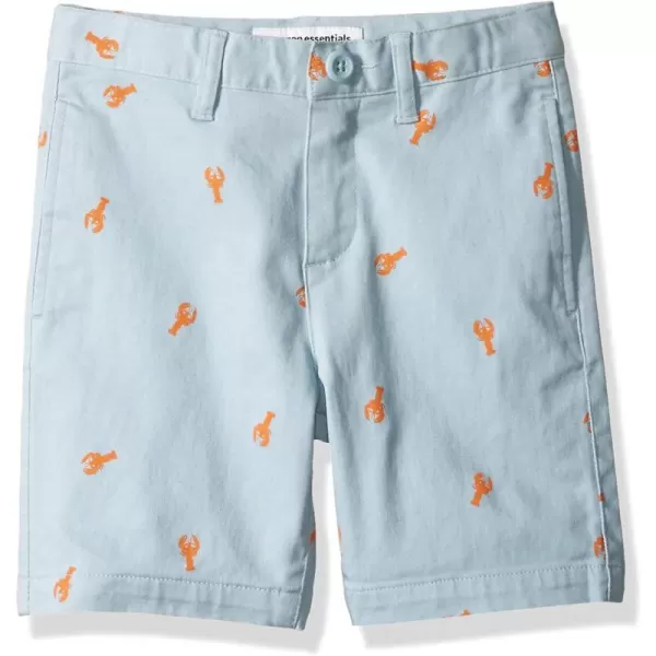 Amazon Essentials Boys and Toddlers Uniform Woven FlatFront Shorts Multipacks1 Light Blue Lobster