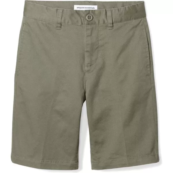 Amazon Essentials Boys and Toddlers Uniform Woven FlatFront Shorts Multipacks1 Olive