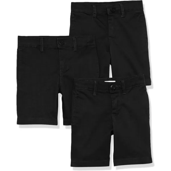 Amazon Essentials Boys and Toddlers Uniform Woven FlatFront Shorts Wrinkle Resistant Pack of 33 Black