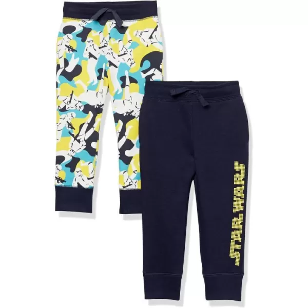 Amazon Essentials Disney  Marvel  Star Wars Boys and Toddlers Fleece Jogger Sweatpants Pack of 2Star Wars LogoCamo