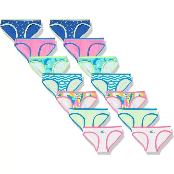 Amazon Essentials Girls Bikini Underwear Multipacks14 MulticolorDolphinParty