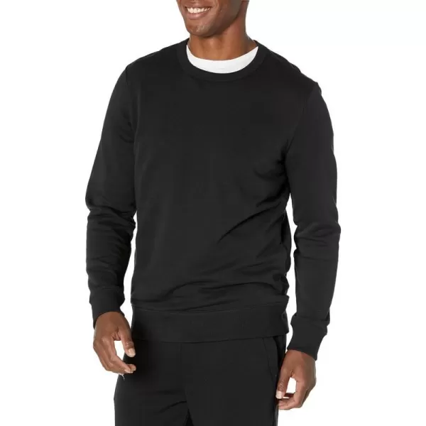 Amazon Essentials Mens Lightweight LongSleeve French Terry Crewneck Sweatshirt Available in Big amp TallBlack