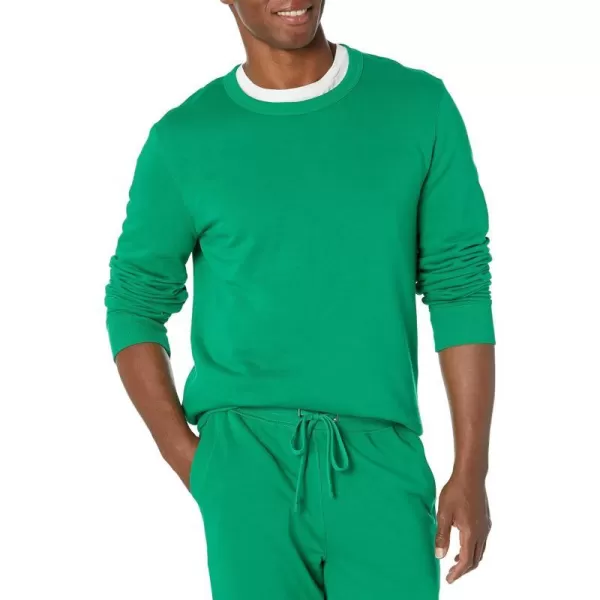 Amazon Essentials Mens Lightweight LongSleeve French Terry Crewneck Sweatshirt Available in Big amp TallGreen