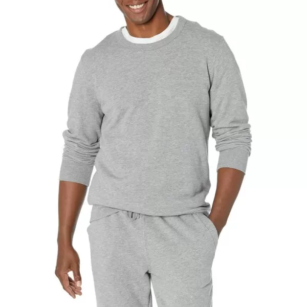 Amazon Essentials Mens Lightweight LongSleeve French Terry Crewneck Sweatshirt Available in Big amp TallGrey Heather