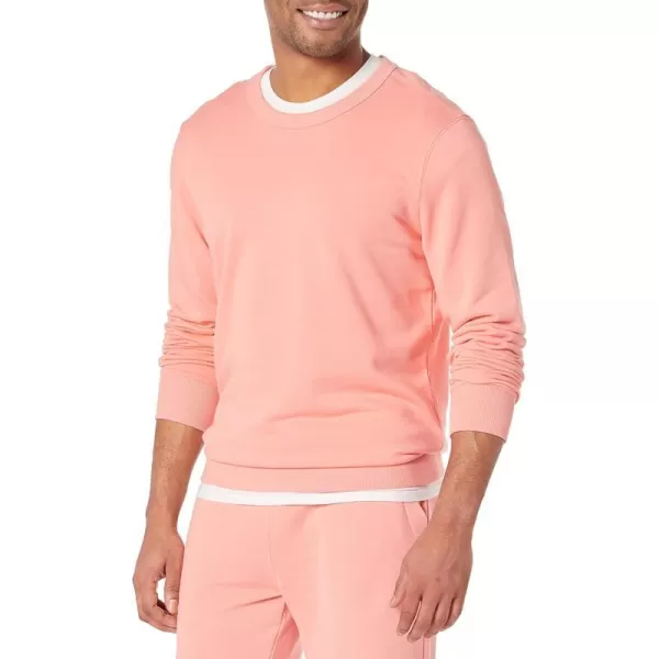 Amazon Essentials Mens Lightweight LongSleeve French Terry Crewneck Sweatshirt Available in Big amp TallPeach