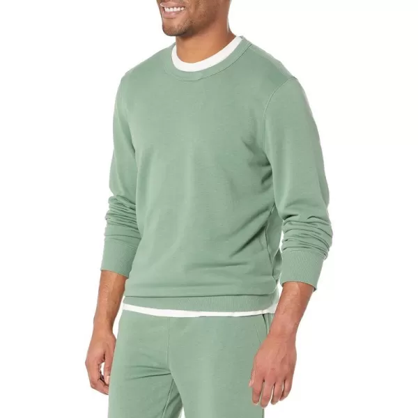 Amazon Essentials Mens Lightweight LongSleeve French Terry Crewneck Sweatshirt Available in Big amp TallSage Green