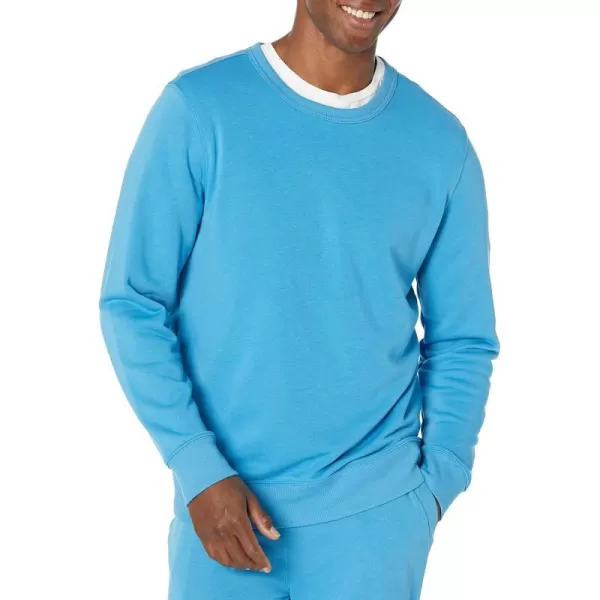 Amazon Essentials Mens Lightweight LongSleeve French Terry Crewneck Sweatshirt Available in Big amp TallTurquoise Blue