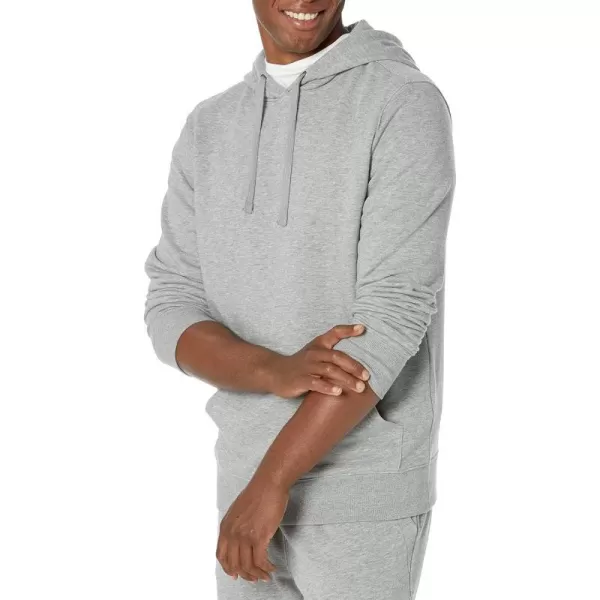 Amazon Essentials Mens Lightweight LongSleeve French Terry Hooded Sweatshirt Available in Big amp TallGrey Heather