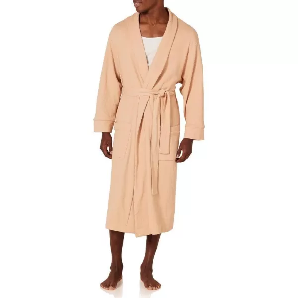 Amazon Essentials Mens Lightweight Waffle Robe Available in Big amp TallLight Camel