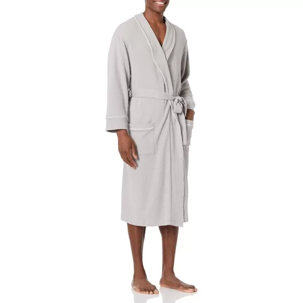 Amazon Essentials Mens Lightweight Waffle Robe Available in Big amp TallLight Grey