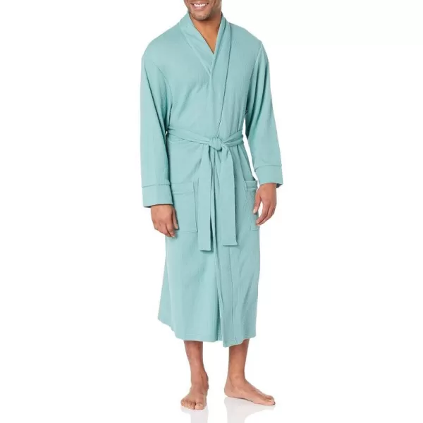 Amazon Essentials Mens Lightweight Waffle Robe Available in Big amp TallTeal Blue